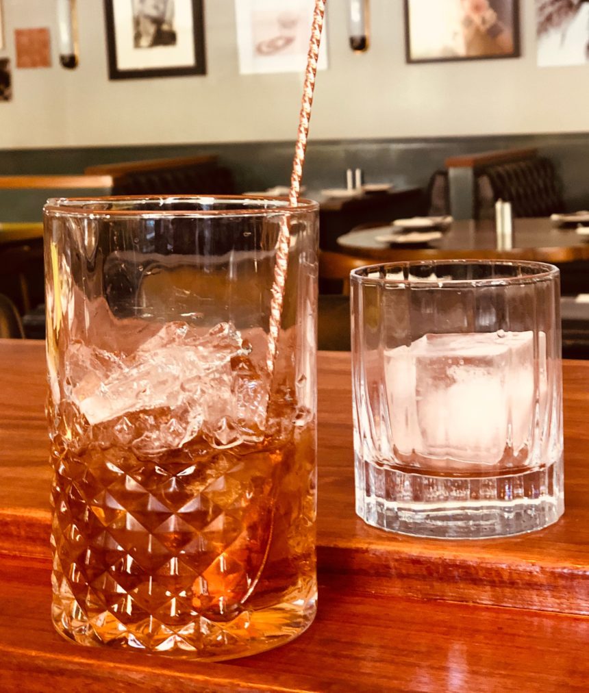 empty glasses ...Manhattan, Old Fashioned, Negroni, Martini. cocktails